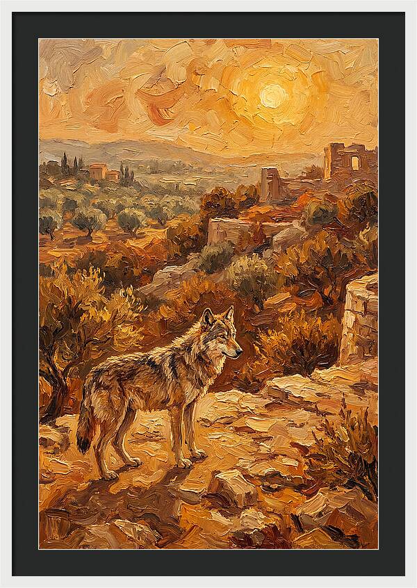 Wolf In The Mediterranean Sunset
