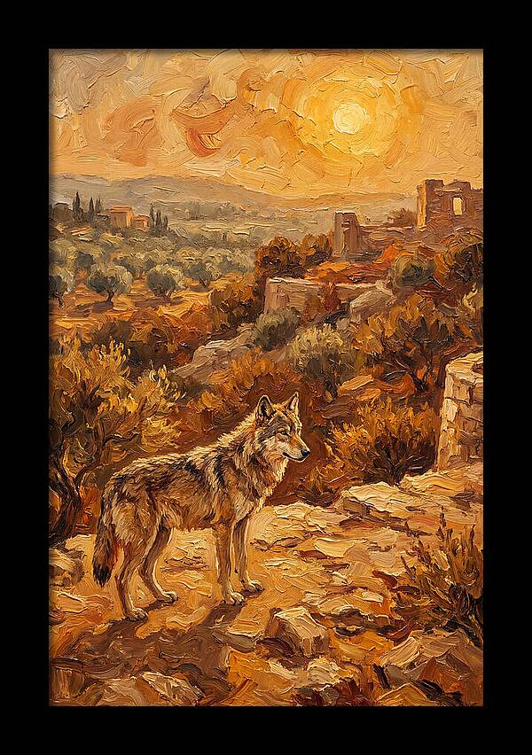 Wolf In The Mediterranean Sunset