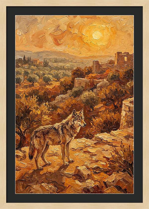 Wolf In The Mediterranean Sunset