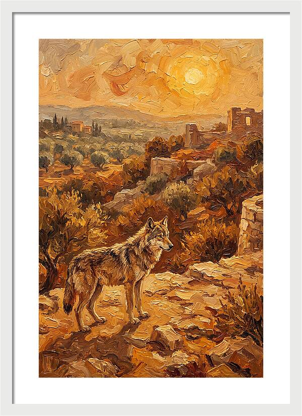 Wolf In The Mediterranean Sunset