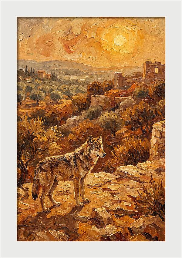Wolf In The Mediterranean Sunset