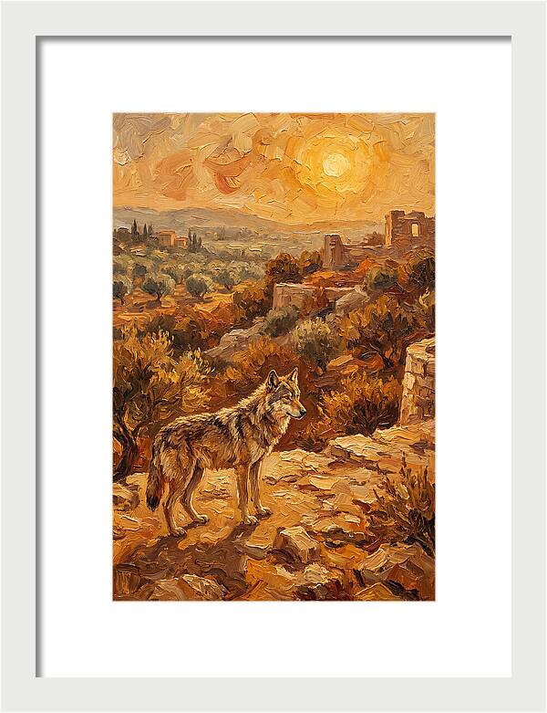 Wolf In The Mediterranean Sunset