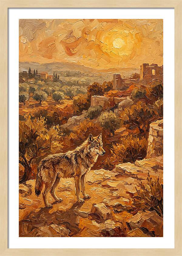 Wolf In The Mediterranean Sunset