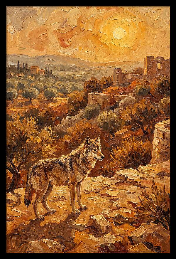 Wolf In The Mediterranean Sunset