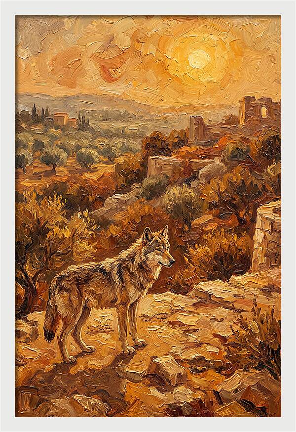 Wolf In The Mediterranean Sunset