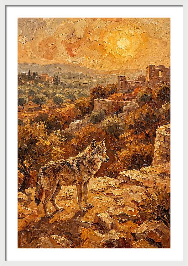 Wolf In The Mediterranean Sunset