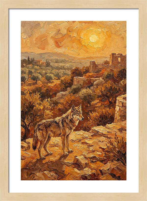 Wolf In The Mediterranean Sunset