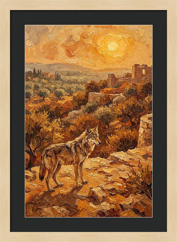 Wolf In The Mediterranean Sunset