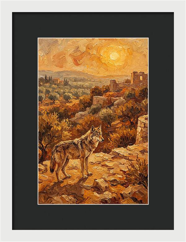 Wolf In The Mediterranean Sunset