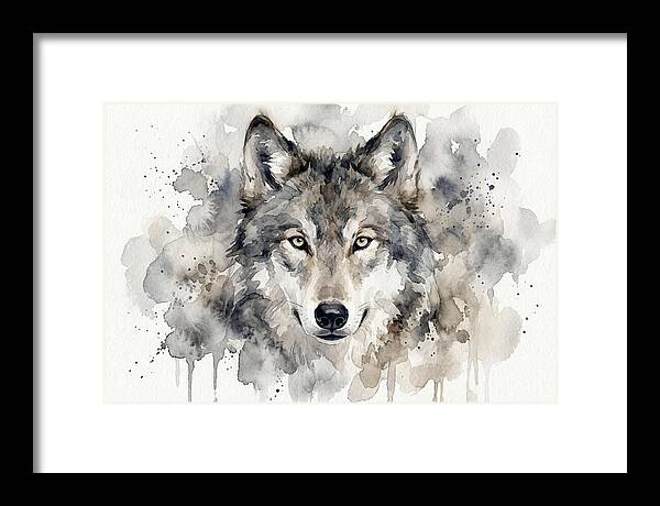 Wolf Watercolor Portrait