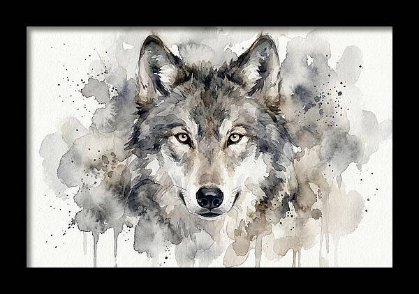 Wolf Watercolor Portrait