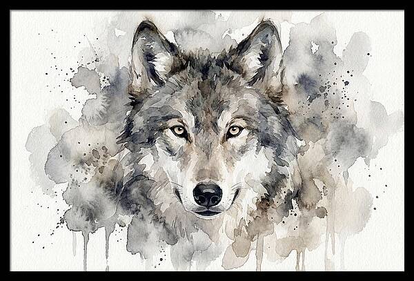 Wolf Watercolor Portrait