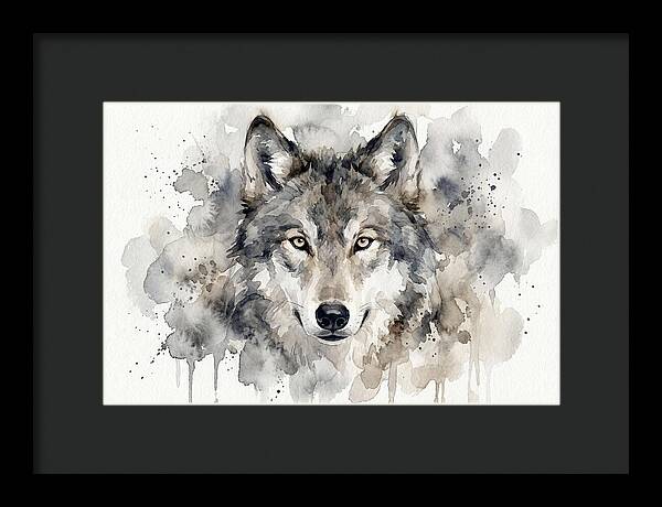 Wolf Watercolor Portrait
