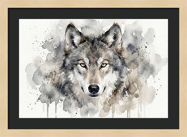 Wolf Watercolor Portrait