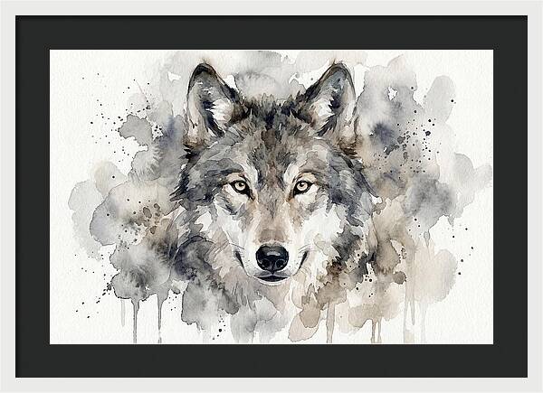 Wolf Watercolor Portrait