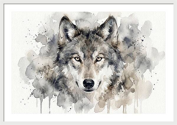 Wolf Watercolor Portrait