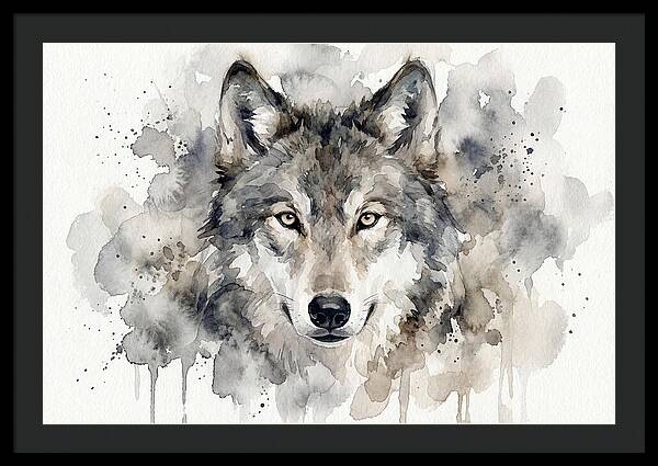 Wolf Watercolor Portrait