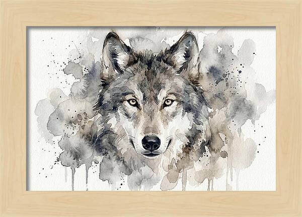 Wolf Watercolor Portrait