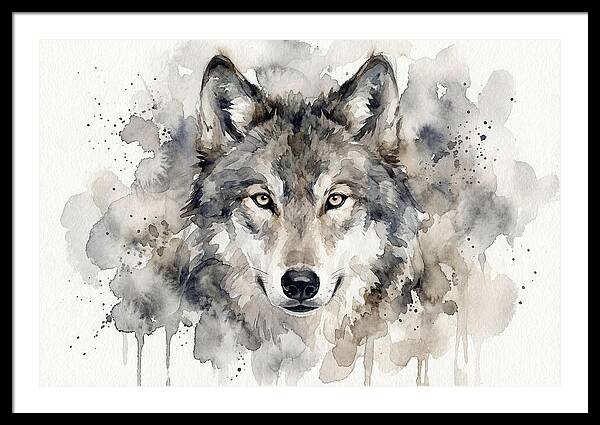 Wolf Watercolor Portrait