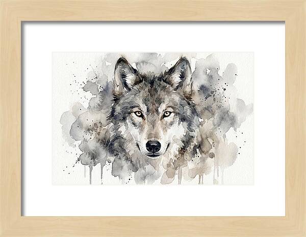 Wolf Watercolor Portrait