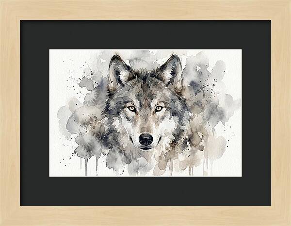 Wolf Watercolor Portrait