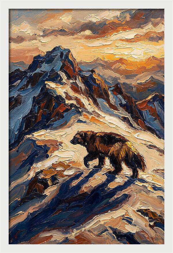Wolverine In The Snowy Mountains