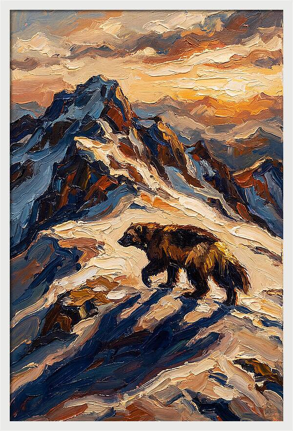 Wolverine In The Snowy Mountains