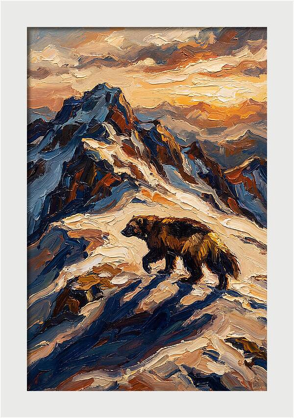 Wolverine In The Snowy Mountains