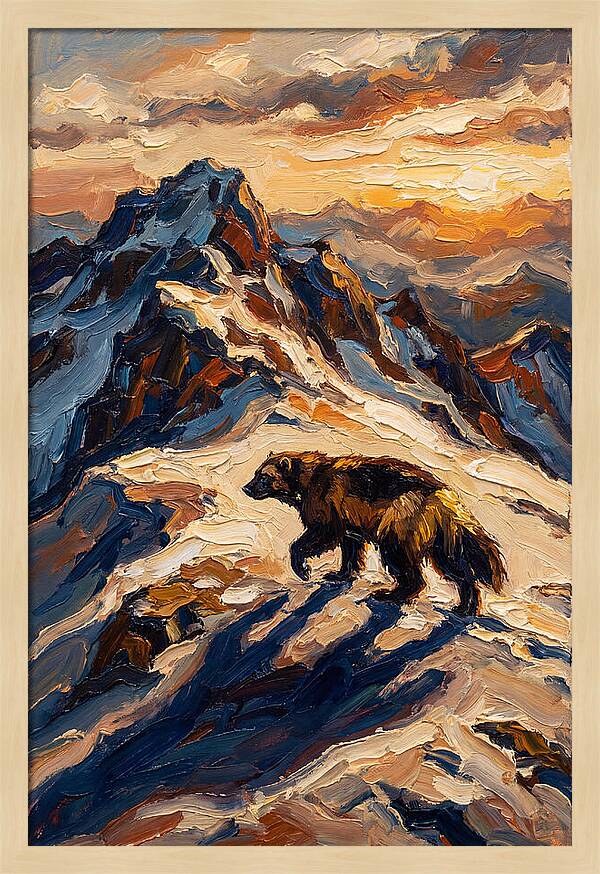 Wolverine In The Snowy Mountains