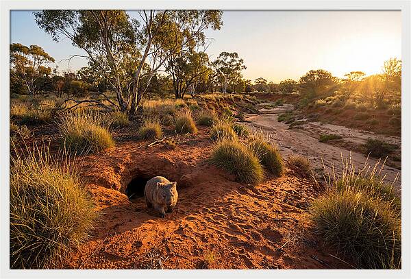 Wombat Emerging From Burrow