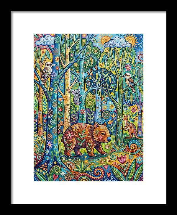 Wombat In A Colorful Forest