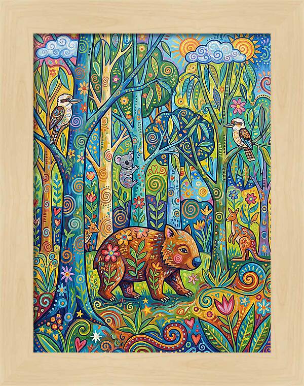 Wombat In A Colorful Forest