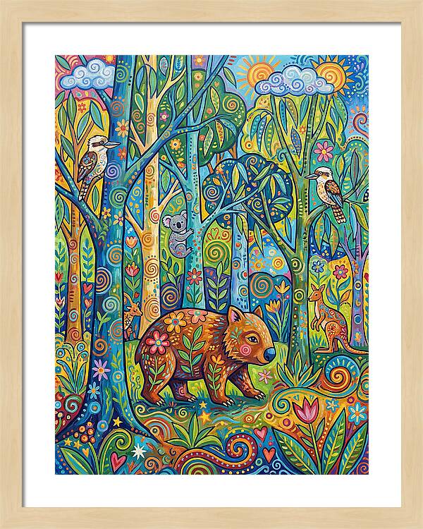 Wombat In A Colorful Forest