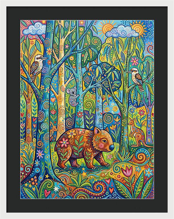 Wombat In A Colorful Forest