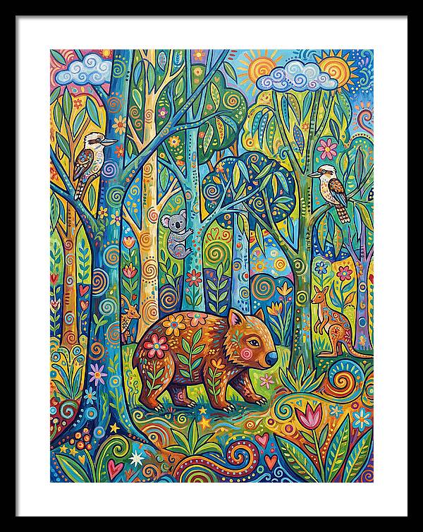 Wombat In A Colorful Forest
