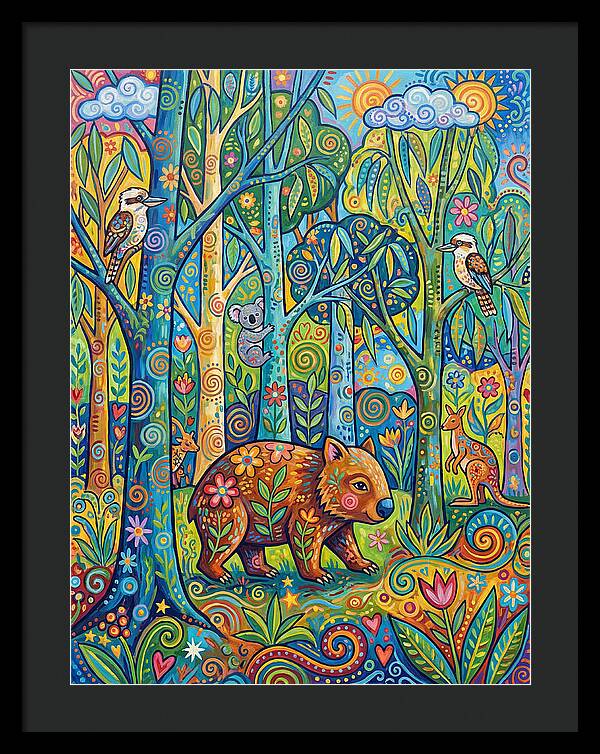 Wombat In A Colorful Forest