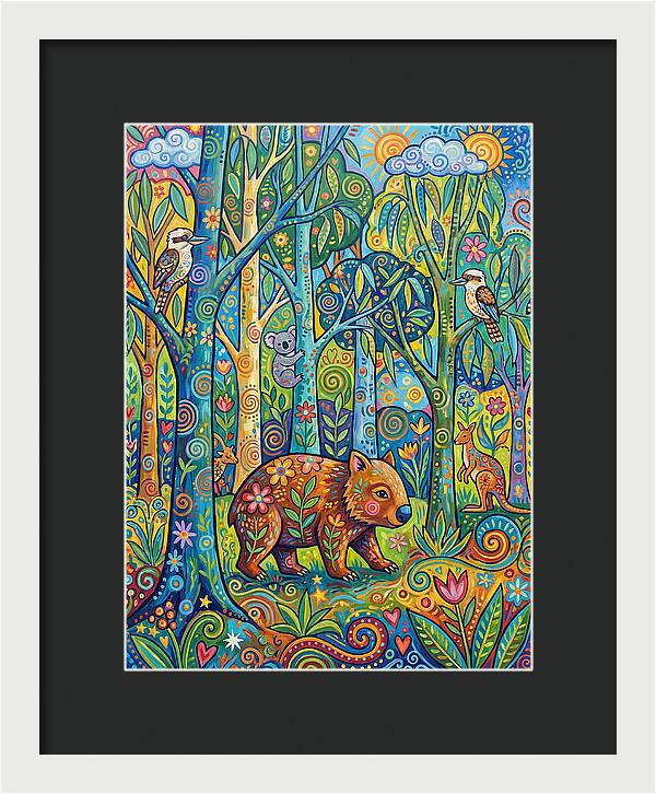 Wombat In A Colorful Forest