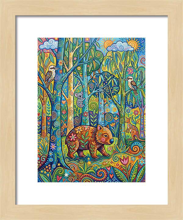 Wombat In A Colorful Forest