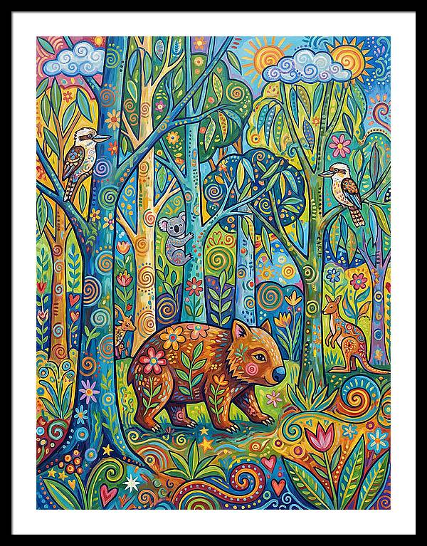 Wombat In A Colorful Forest