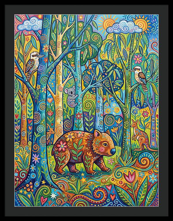 Wombat In A Colorful Forest