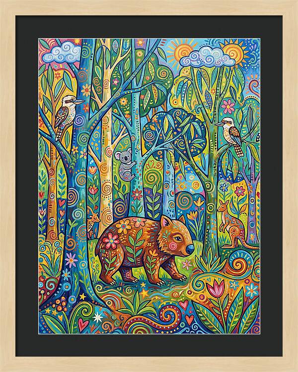 Wombat In A Colorful Forest