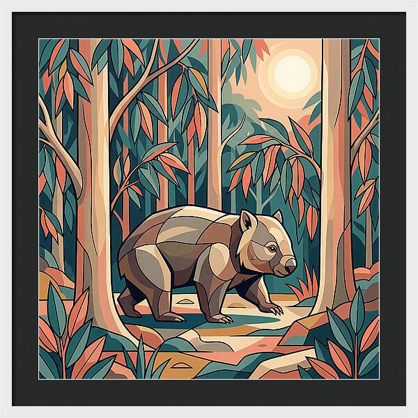 Wombat In A Vibrant Forest