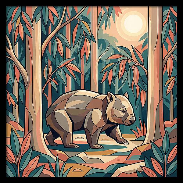 Wombat In A Vibrant Forest