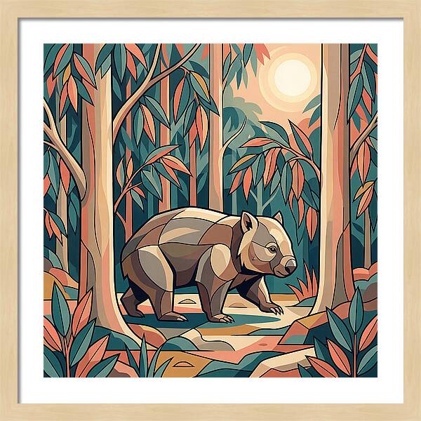 Wombat In A Vibrant Forest