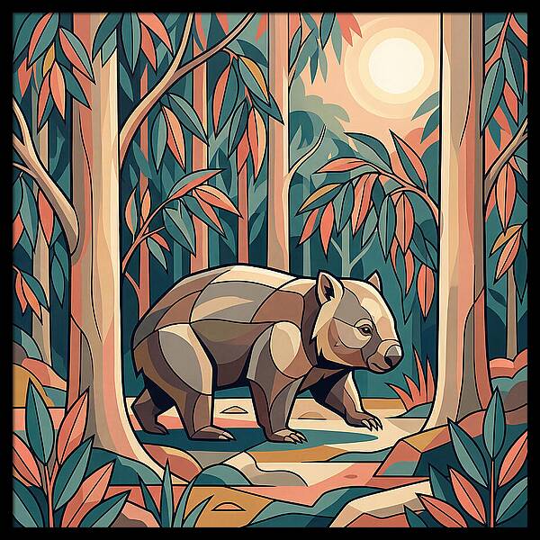 Wombat In A Vibrant Forest