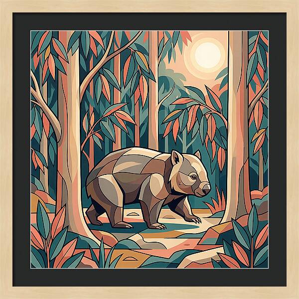 Wombat In A Vibrant Forest