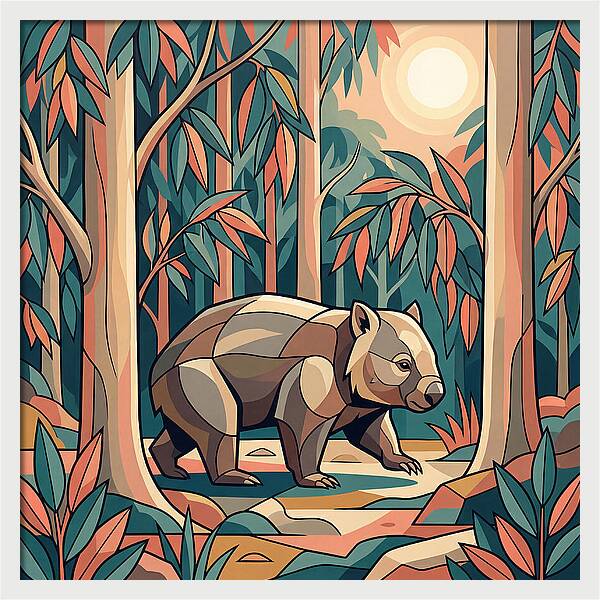 Wombat In A Vibrant Forest