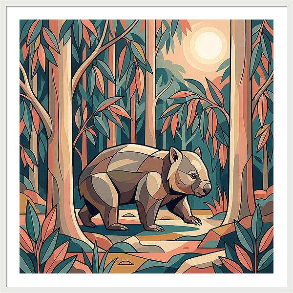 Wombat In A Vibrant Forest