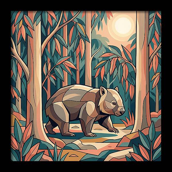 Wombat In A Vibrant Forest