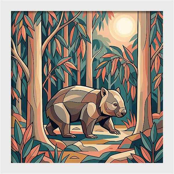 Wombat In A Vibrant Forest